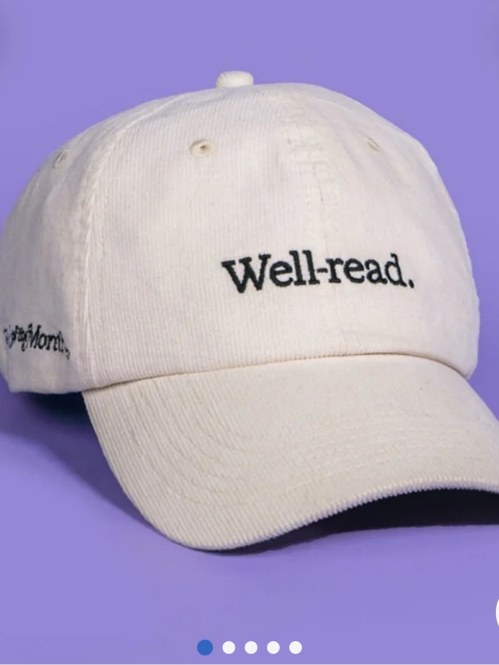 Well-read Embroidered Cream Baseball Cap